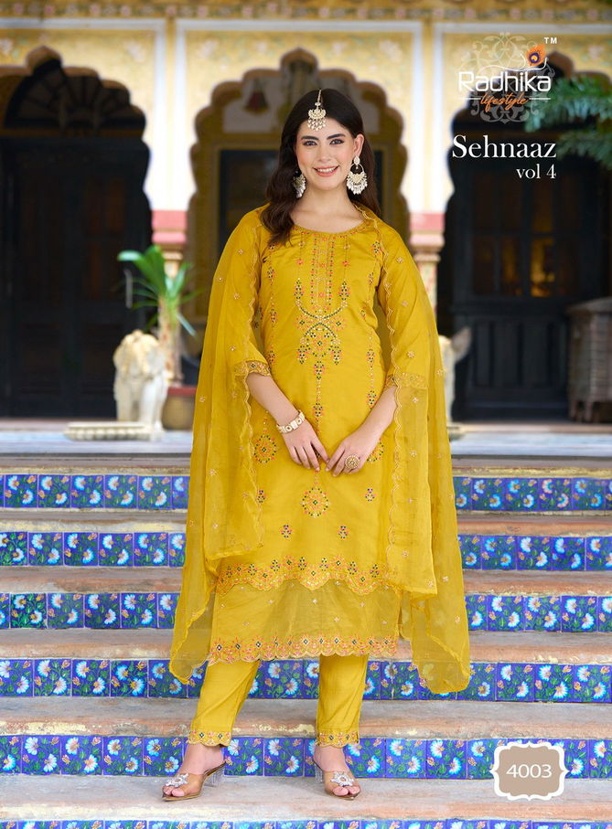 Sehnaaz Vol 4 By Radhika Roman Silk Designer Readymade Suits Wholesale Shop In Surat
